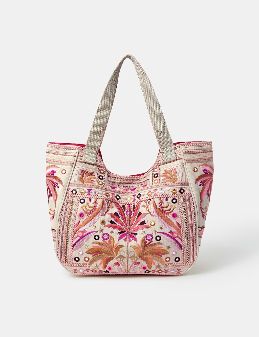 Pure Cotton Embroidered Embellished Tote Bag