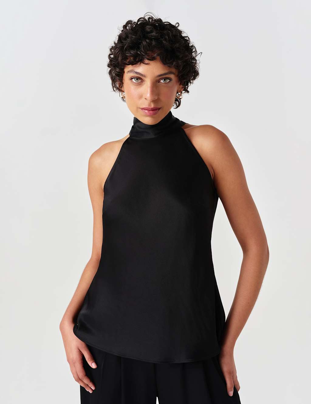 Ghost Women's Satin High Neck Top - 14 - Black - Available at M&S