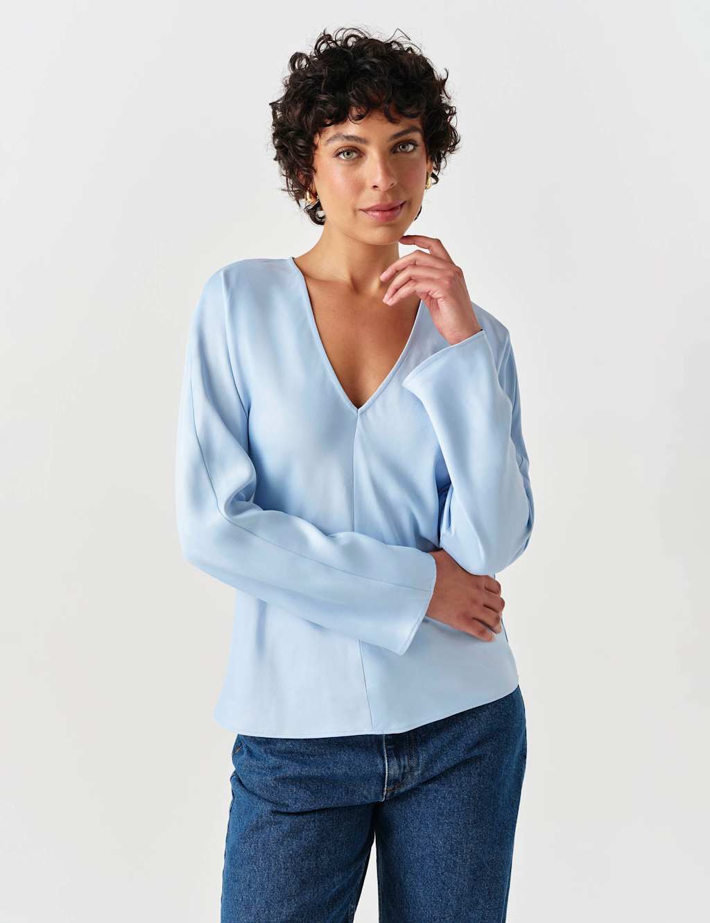 Ghost Women's Satin Top - 10 - Light Blue - Available at M&S