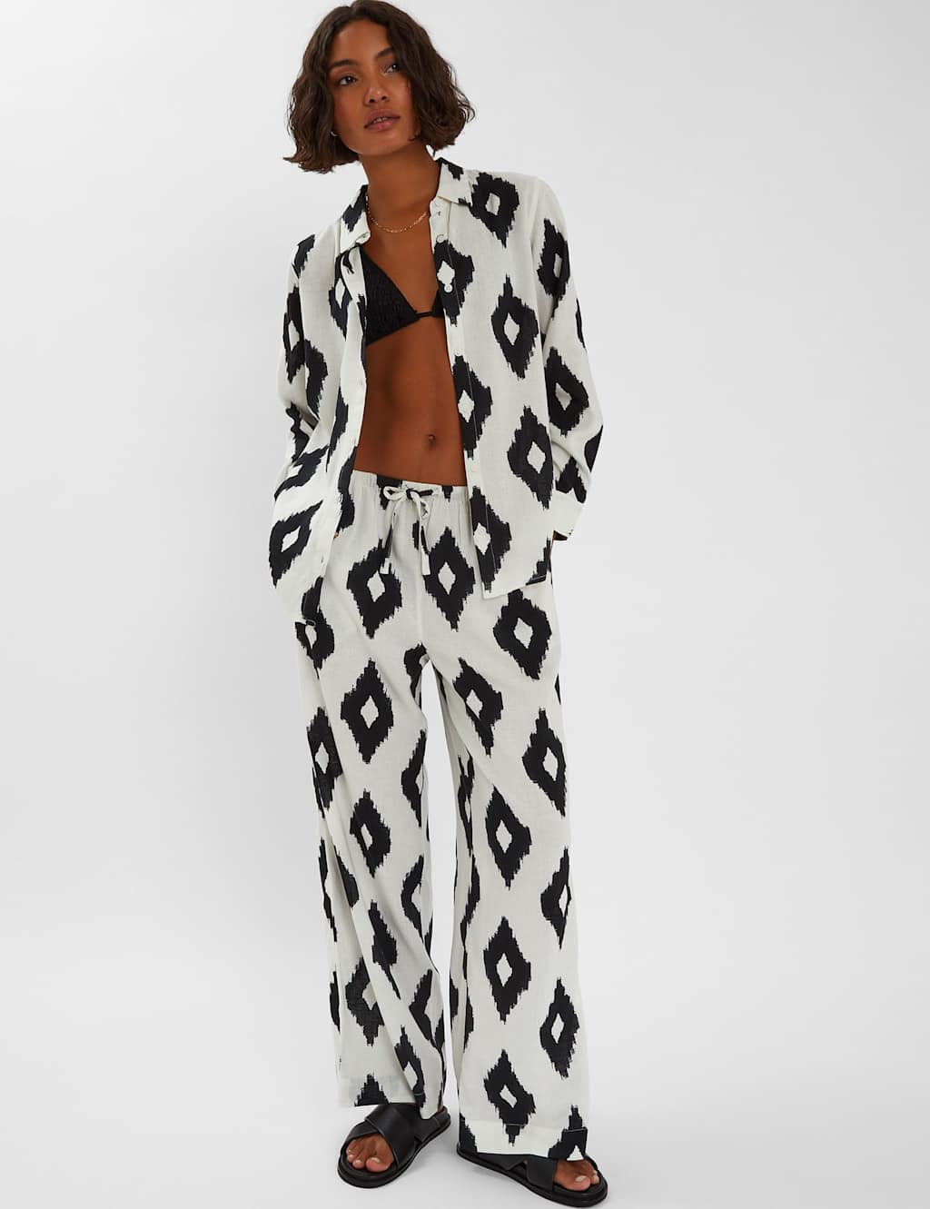 Diamond Print Beach Shirt