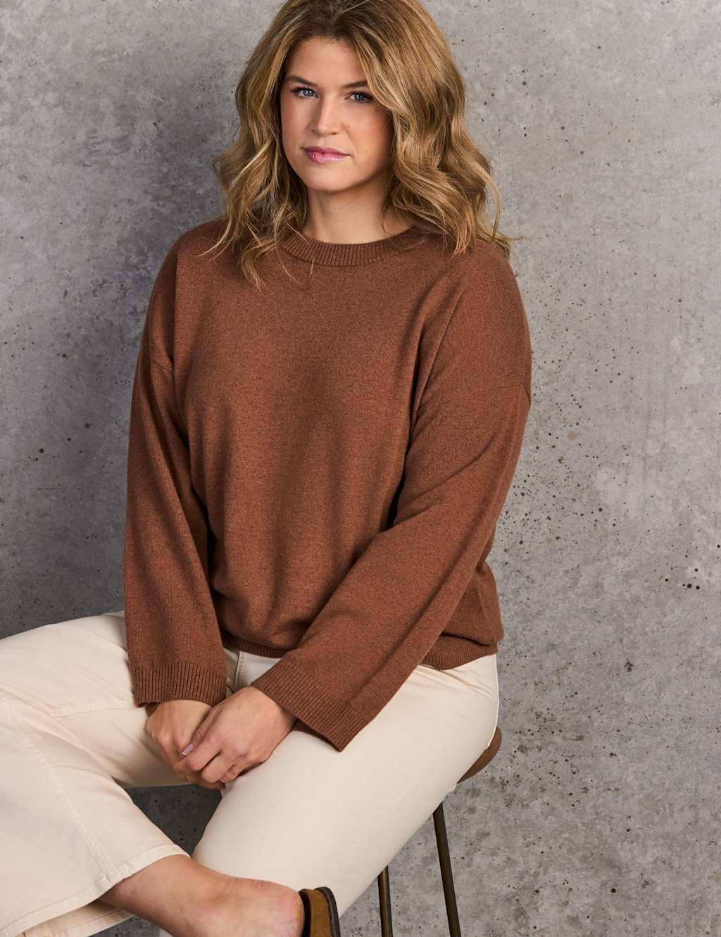 Live Unlimited London Women's Wool Blend Textured Jumper - 24 - Neutral - Available at M&S
