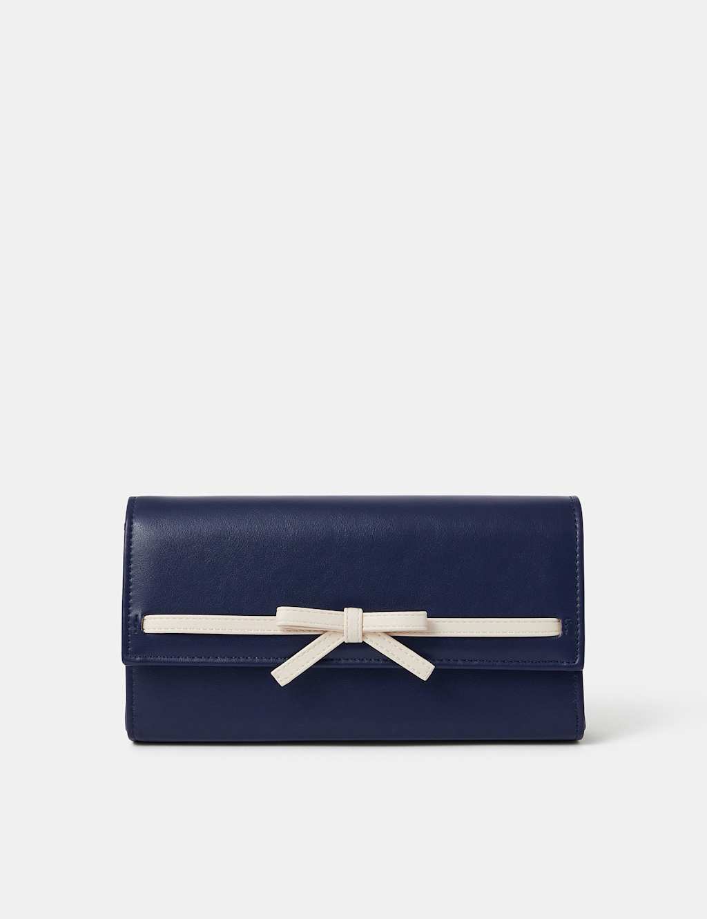 Faux Leather Bow Chain Strap Clutch Bag
