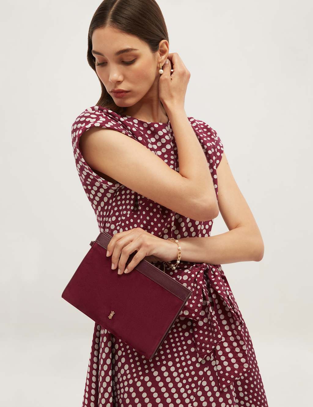 Hobbs Women's Suede Wristlet Clutch Bag - Purple - Available at M&S
