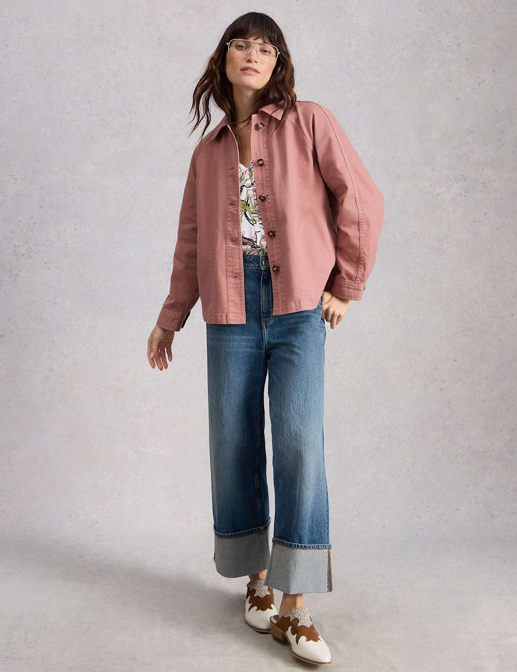 White Stuff Women's Denim Collared Jacket - 16 - Pink - Available at M&S