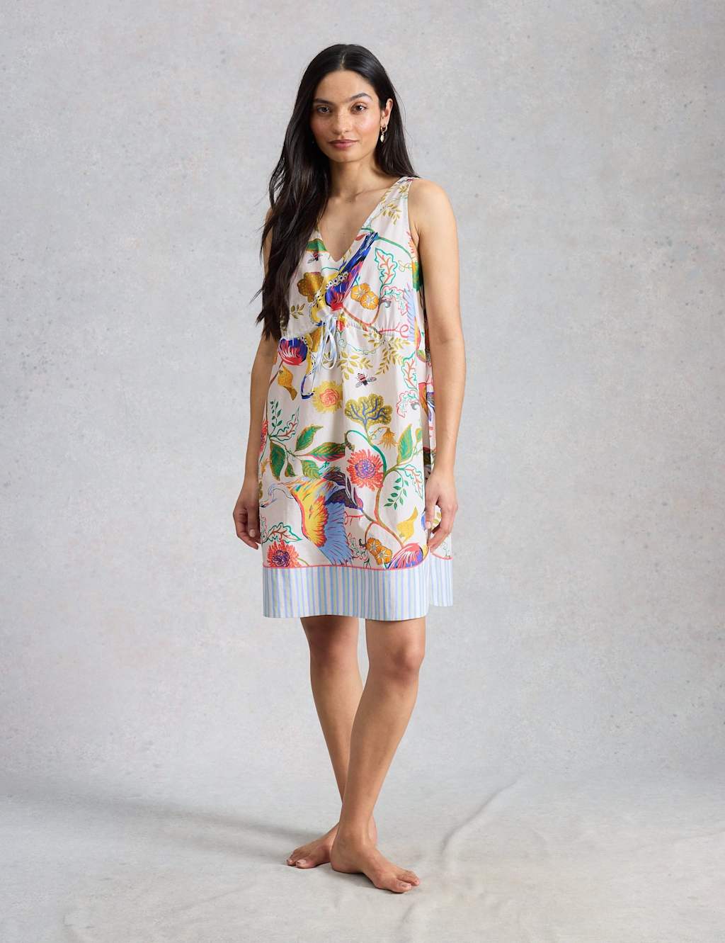 White Stuff Women's Pure Cotton Floral Nightdress - Medium - White Mix - Available at M&S