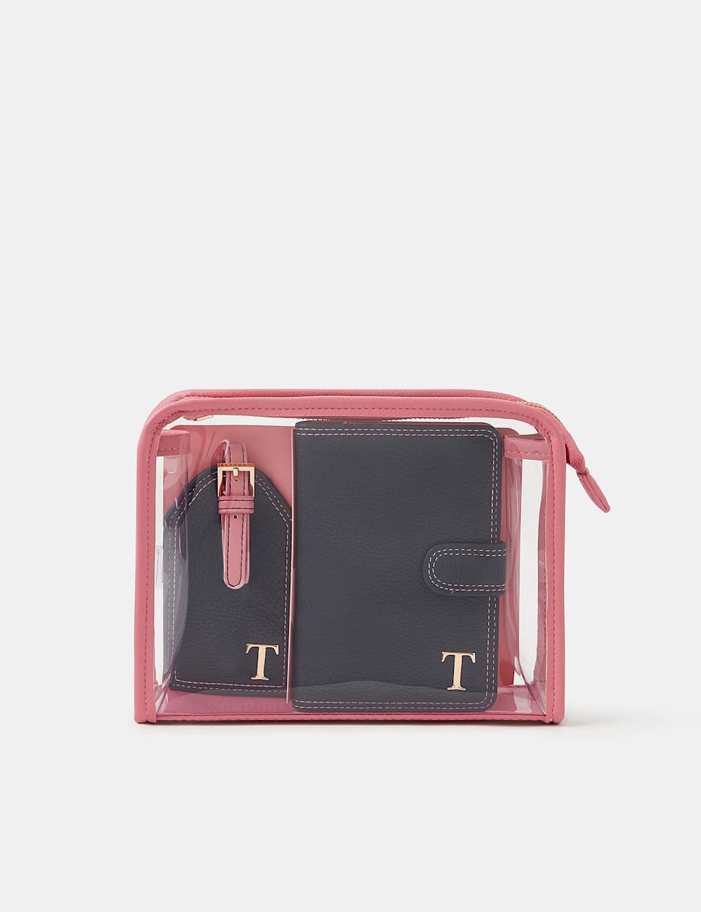 Accessorize Women's Initial Passport Holder & Luggage Tag Set - Letter H - Navy - Available at M&S