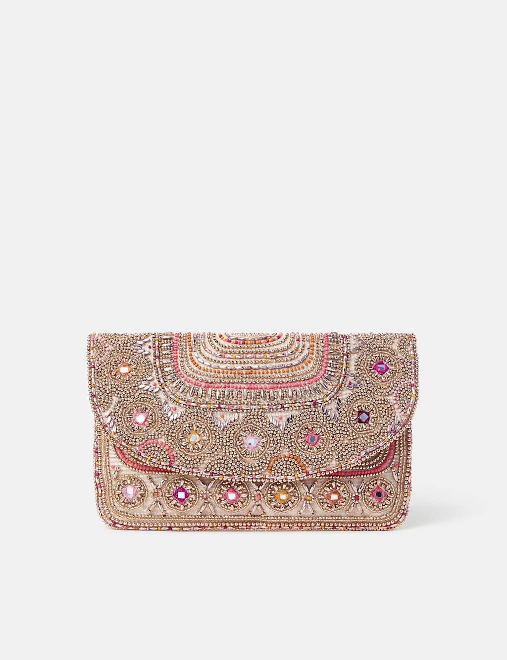 Cotton Rich Embellished Envelope Clutch Bag