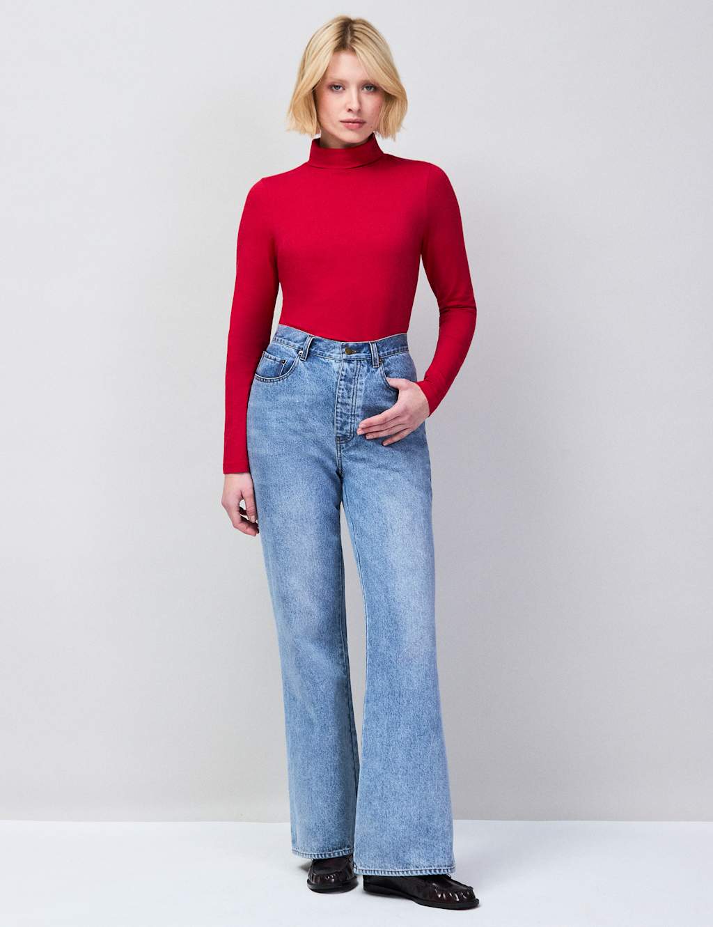 Ro&Zo Women's Mid Rise Bootcut Jeans - 10 - Blue Denim - Available at M&S