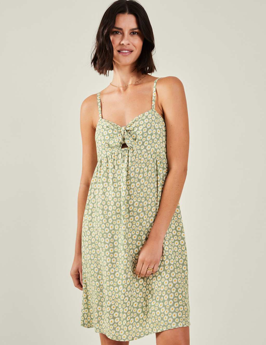 Floral Strappy Tie Front Mini Beach Dress