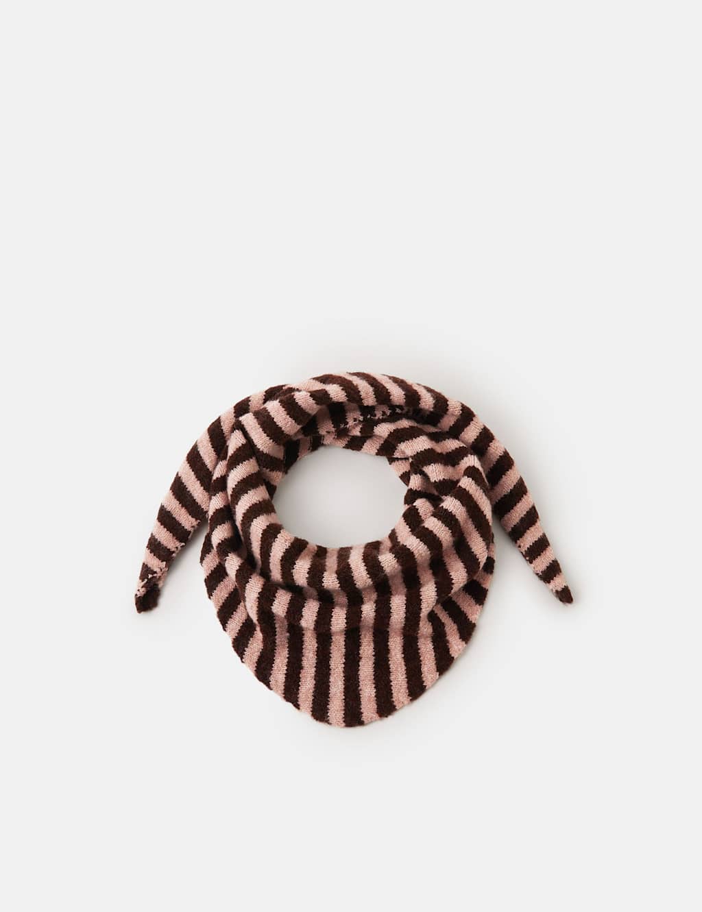 ACCESSORIZE Knitted Striped Large Triangle Scarf Brown Mix