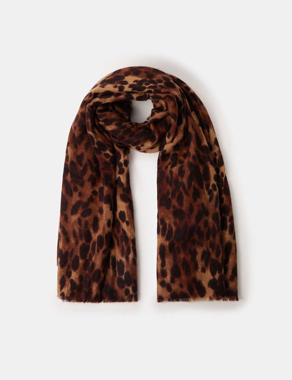 ACCESSORIZE Leopard Blanket Scarf Brown Mix