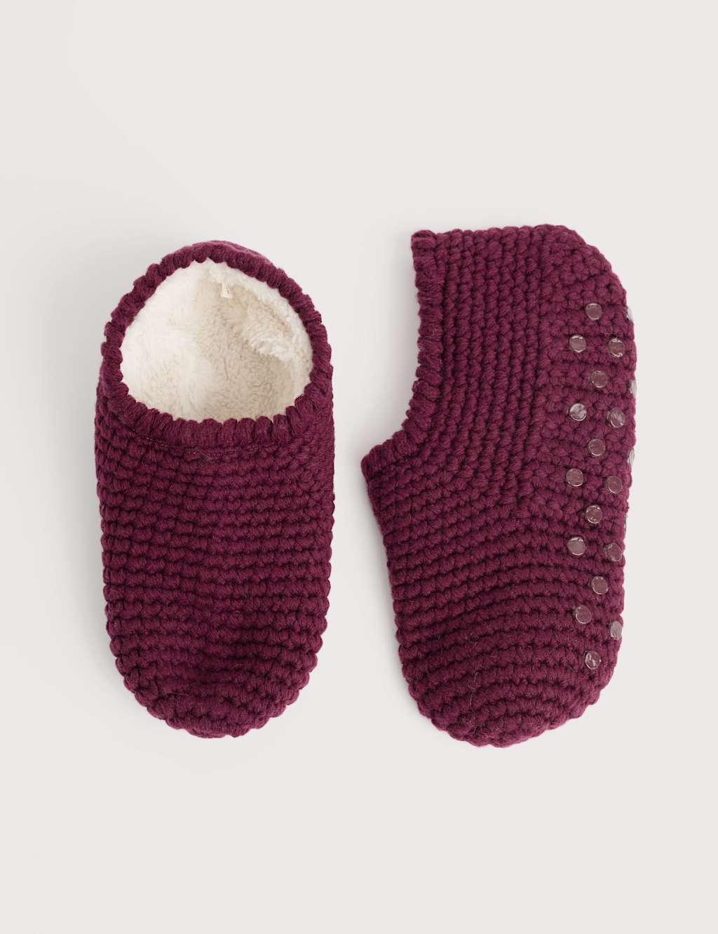 Seasalt Cornwall Wool Rich Knitted Slippers Purple