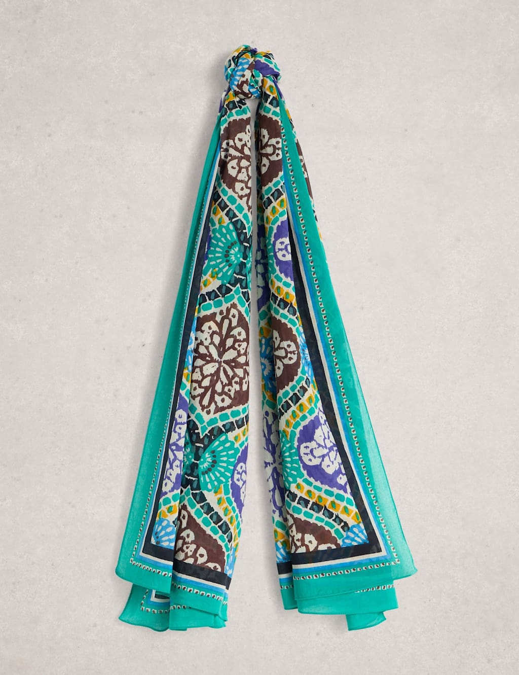 White Stuff Women's Pure Cotton Printed Beach Scarf - Blue Mix - Available at M&S