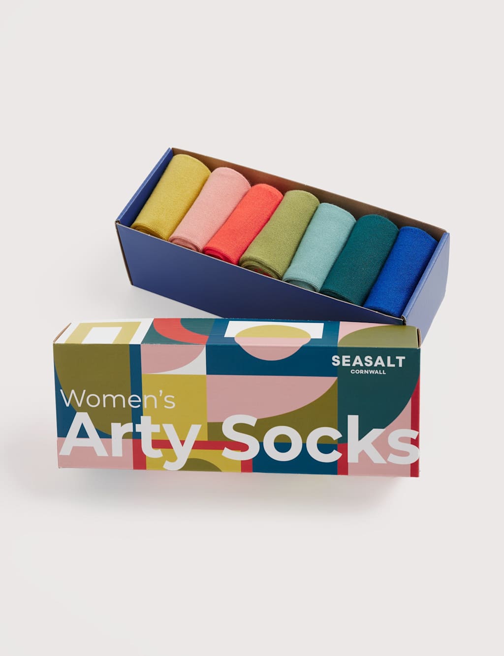 Seasalt Cornwall 7pk Gift Box Arty Ankle High Socks Multi