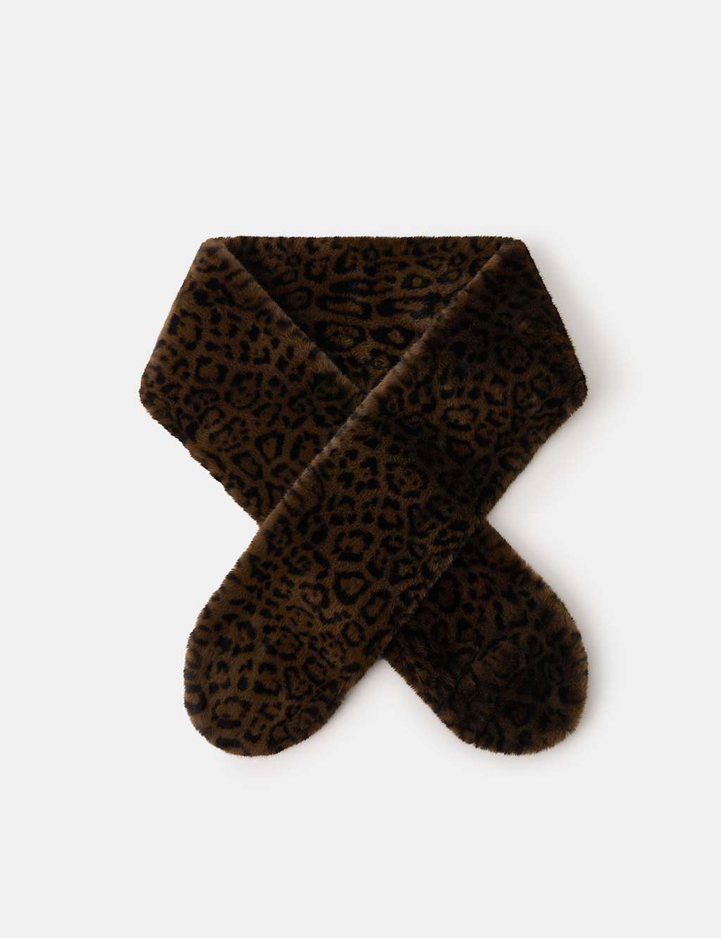 ACCESSORIZE Faux Fur Leopard Stole Brown Mix