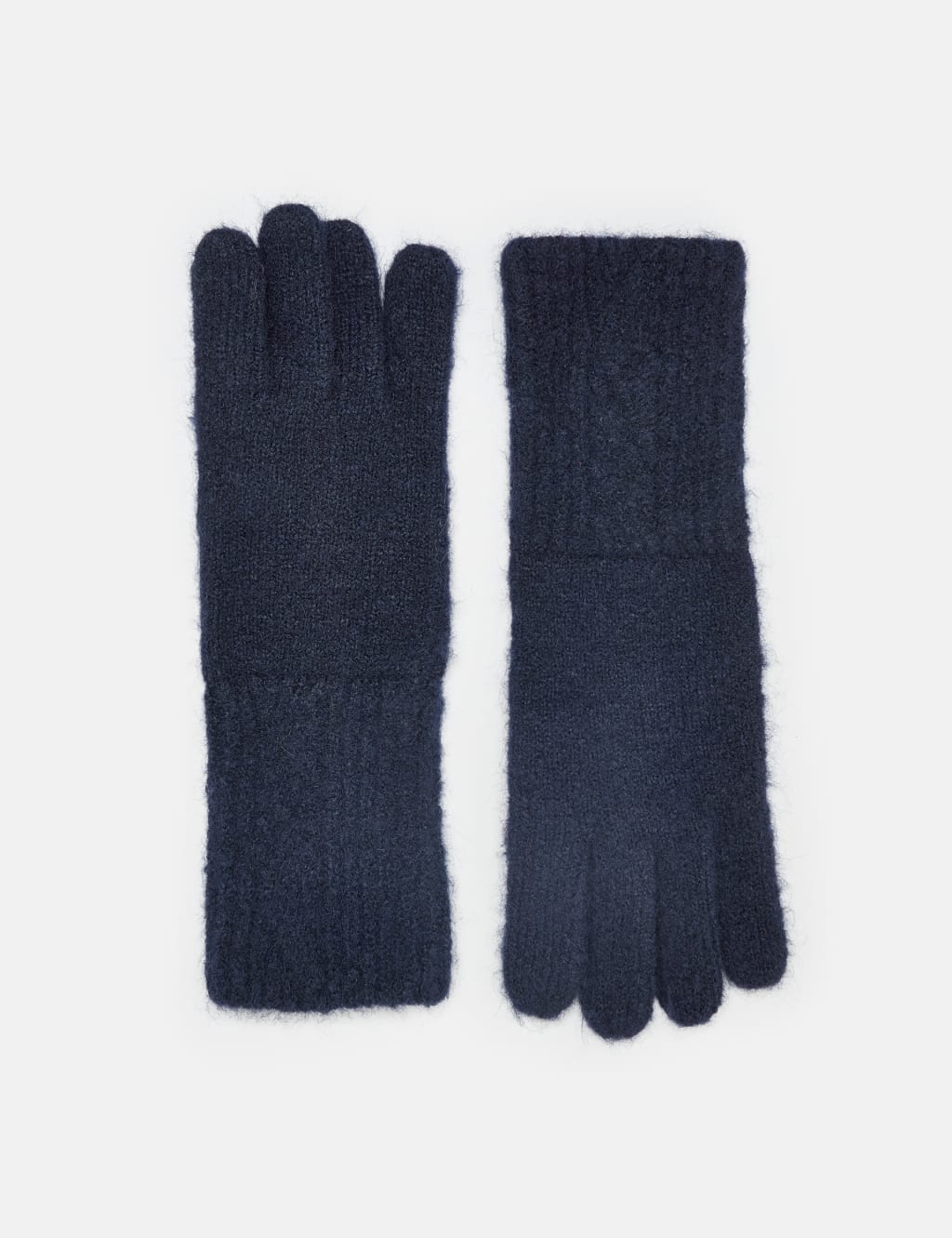 Joules Women's Knitted Cuffed Gloves - S-M - Navy, Navy,Camel