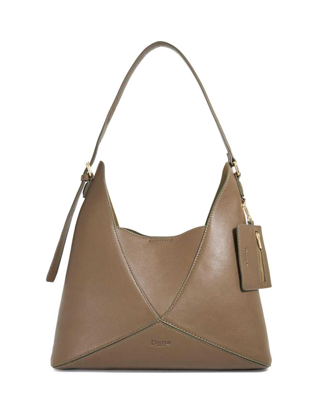 Dune London Faux Leather Shoulder Bag Khaki