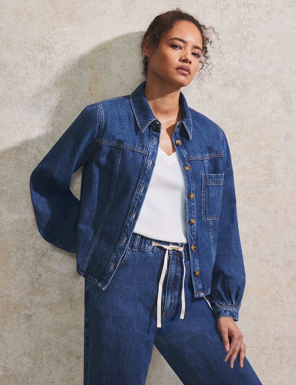 Denim Cropped Shacket