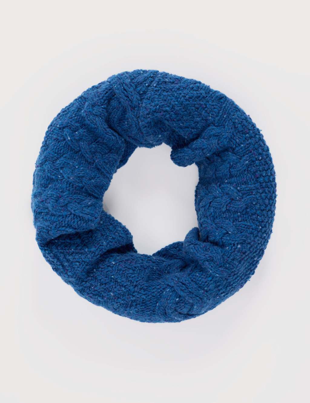 Seasalt Cornwall Merino Wool Rich Chunky Knit Textured Snood Blue