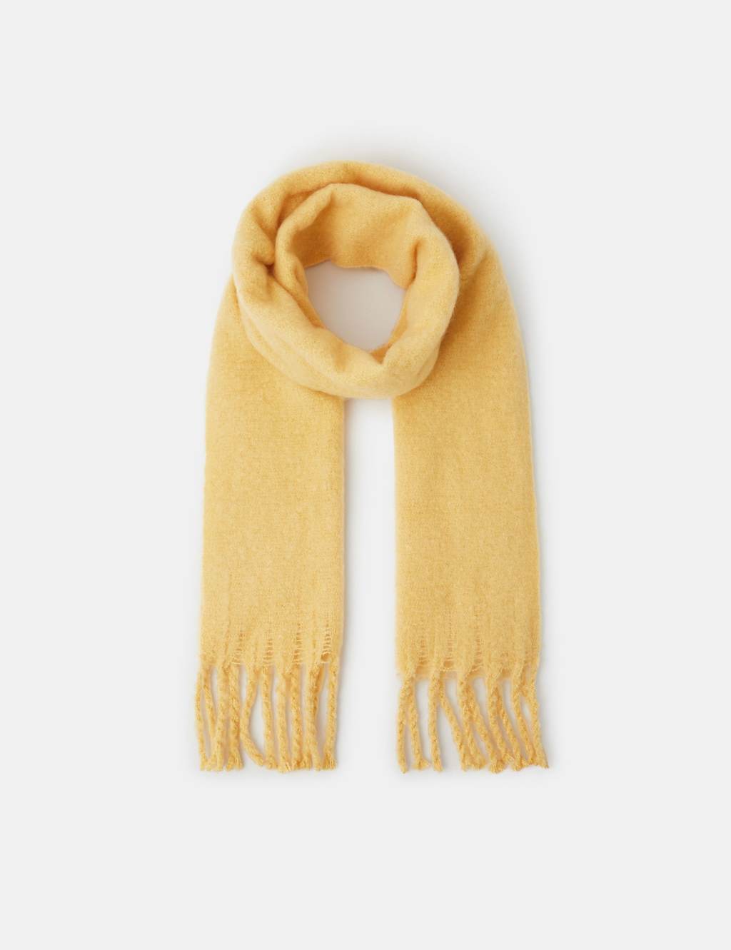 ACCESSORIZE Textured Fringed Skinny Scarf Yellow