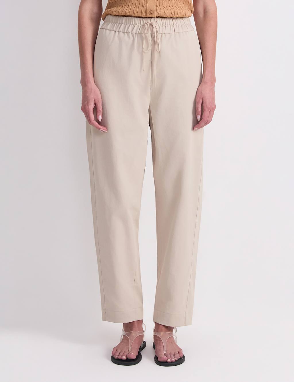Sportscraft Women's Barrel Leg Ankle Grazer Trousers - 10 - Cream - Available at M&S
