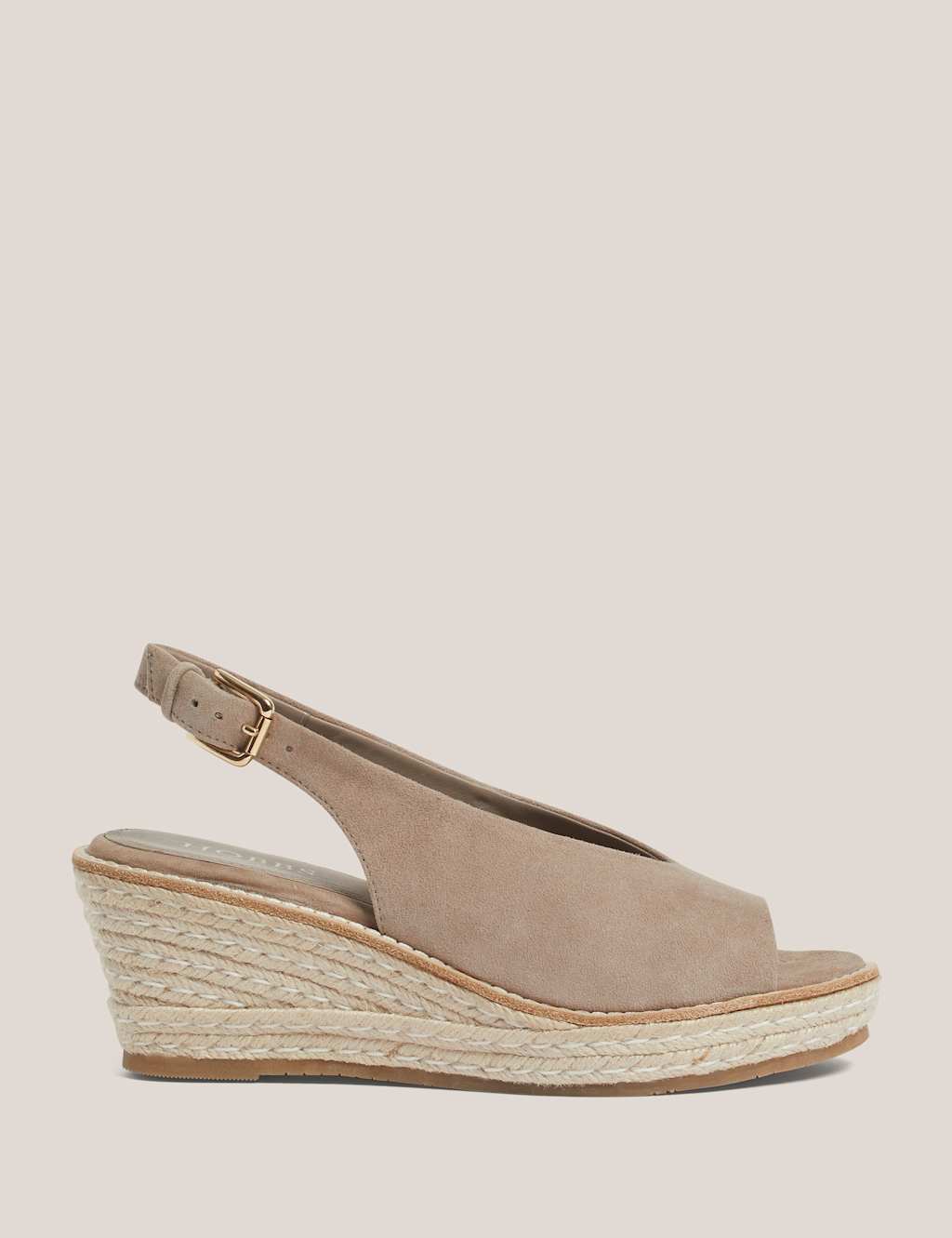 Hobbs Women's Suede Wedge Espadrilles - 5 - Beige - Available at M&S