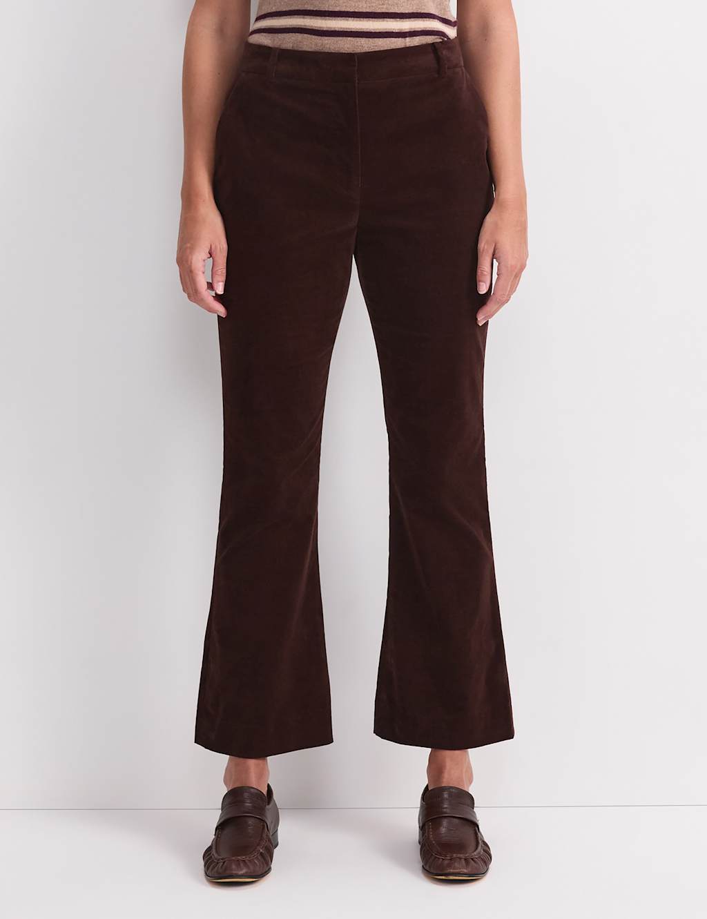 Sportscraft Women's Cord Wide Leg Trousers - 12 - Brown - Available at M&S