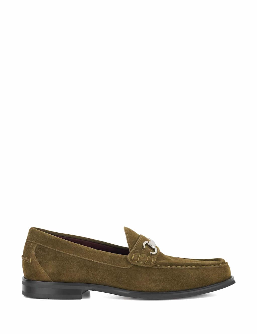 Dune London Leather Slip-On Loafers Green