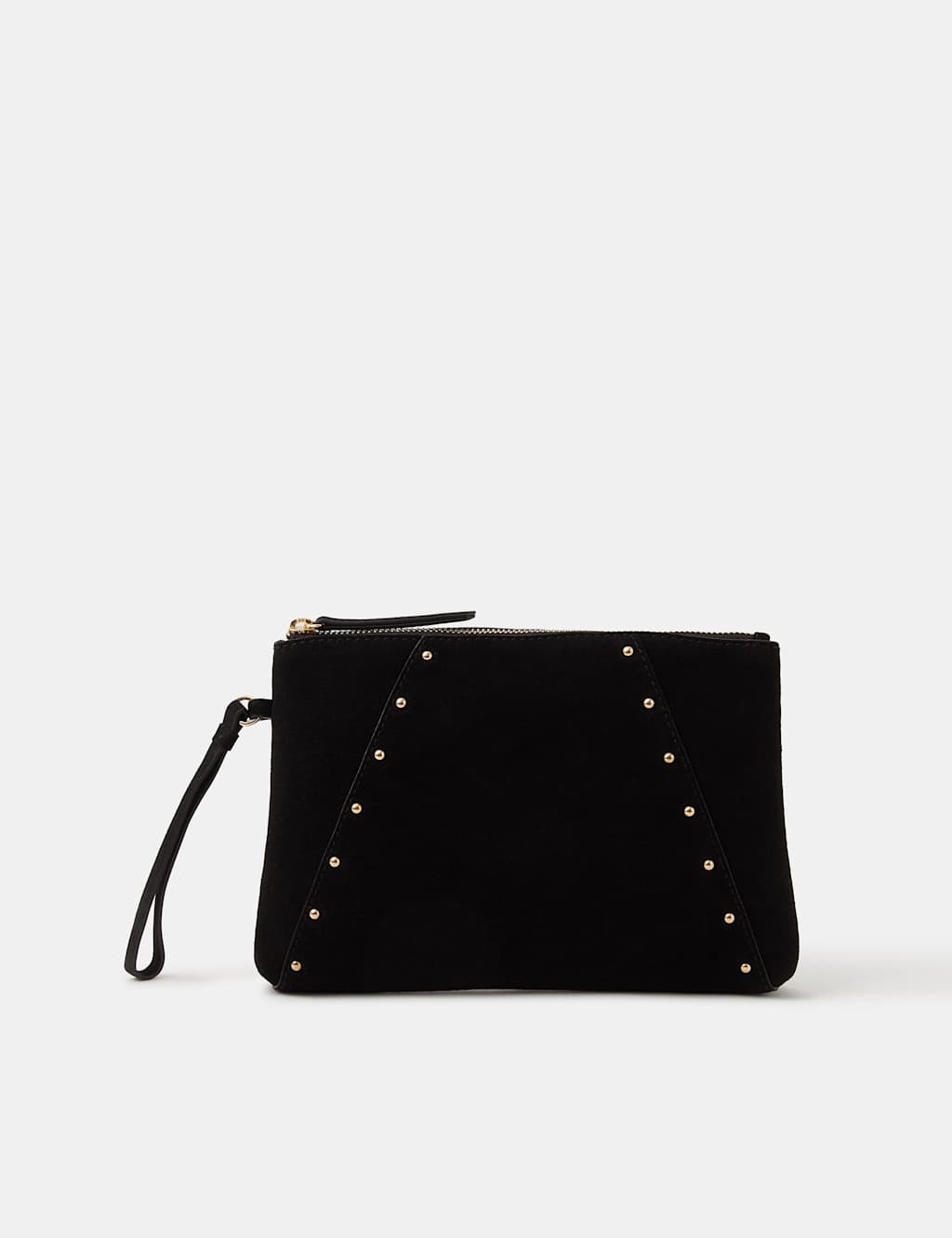 ACCESSORIZE Suede Studded Clutch Bag Black