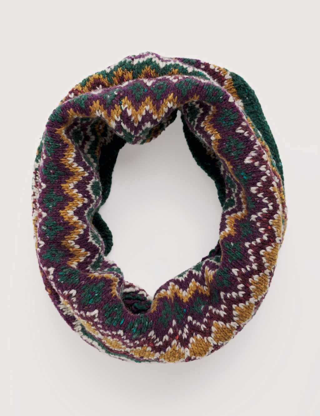 Seasalt Cornwall Merino Wool Rich Knitted Jacquard Snood Multi