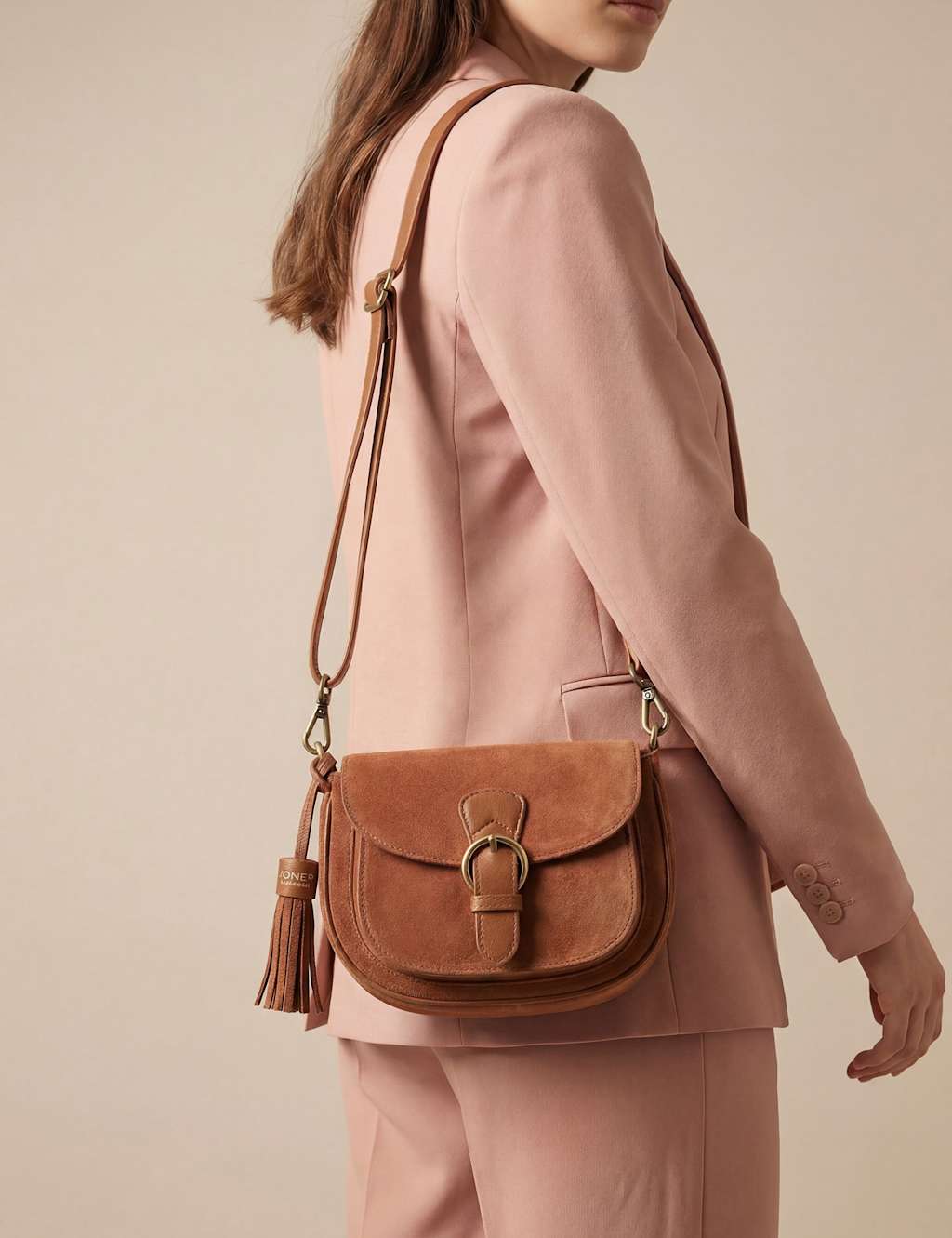 Jones Bootmaker Women's Suede Cross Body Bag - Tan - Available at M&S