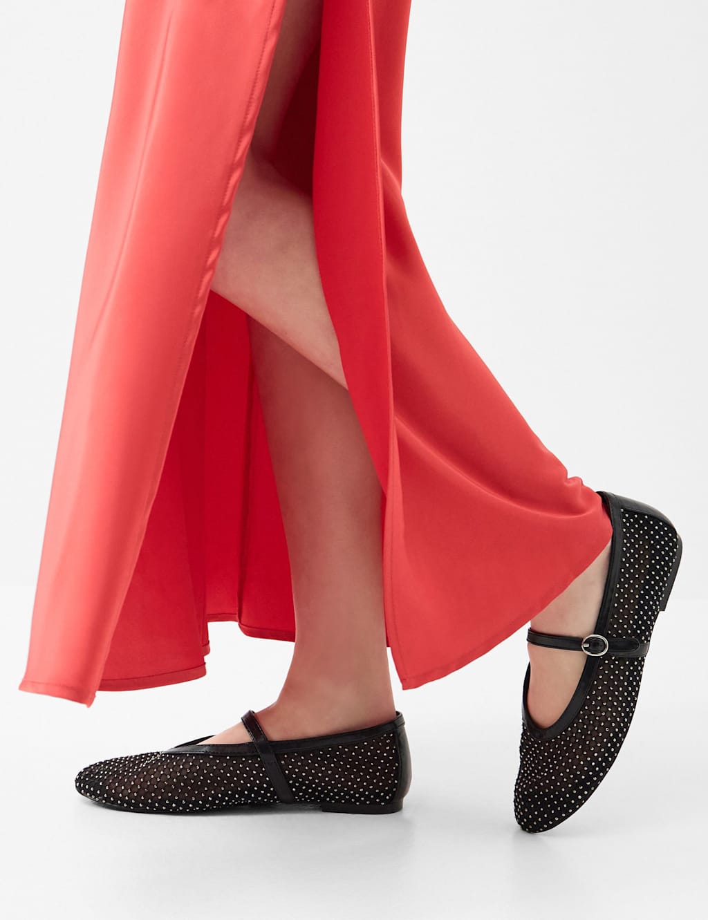 Accessorize Women's Mesh Embellished Flat Mary Jane Ballet Pumps - 38 - Black - Available at M&S