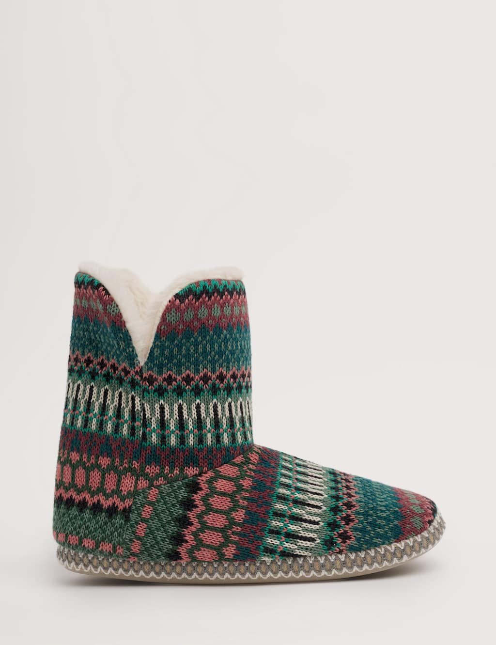 Seasalt Cornwall Slipper Boots Green Mix