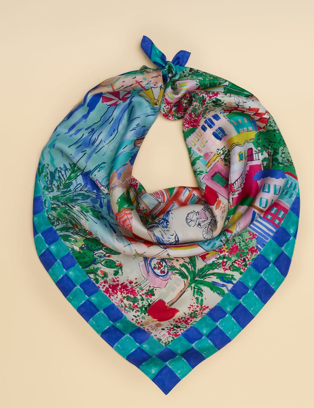 Joules Women's Pure Silk Amalfi Print Square Scarf - Multi - Available at M&S