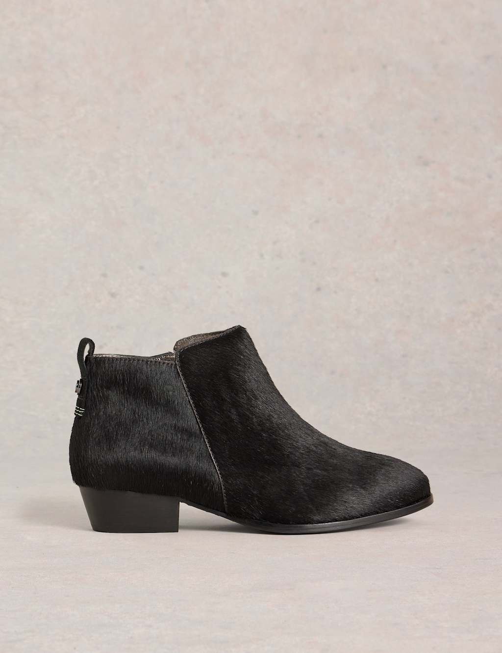 White Stuff Women's Leather Hair On Ankle Boot - 5STD - Black, Black