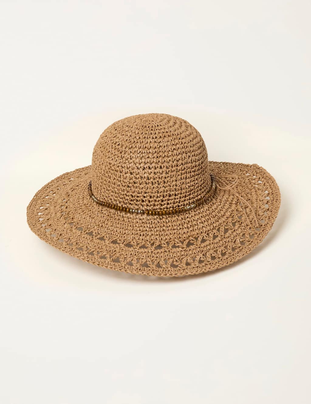 Fatface Women's Straw Floppy Hat - Natural Mix - Available at M&S