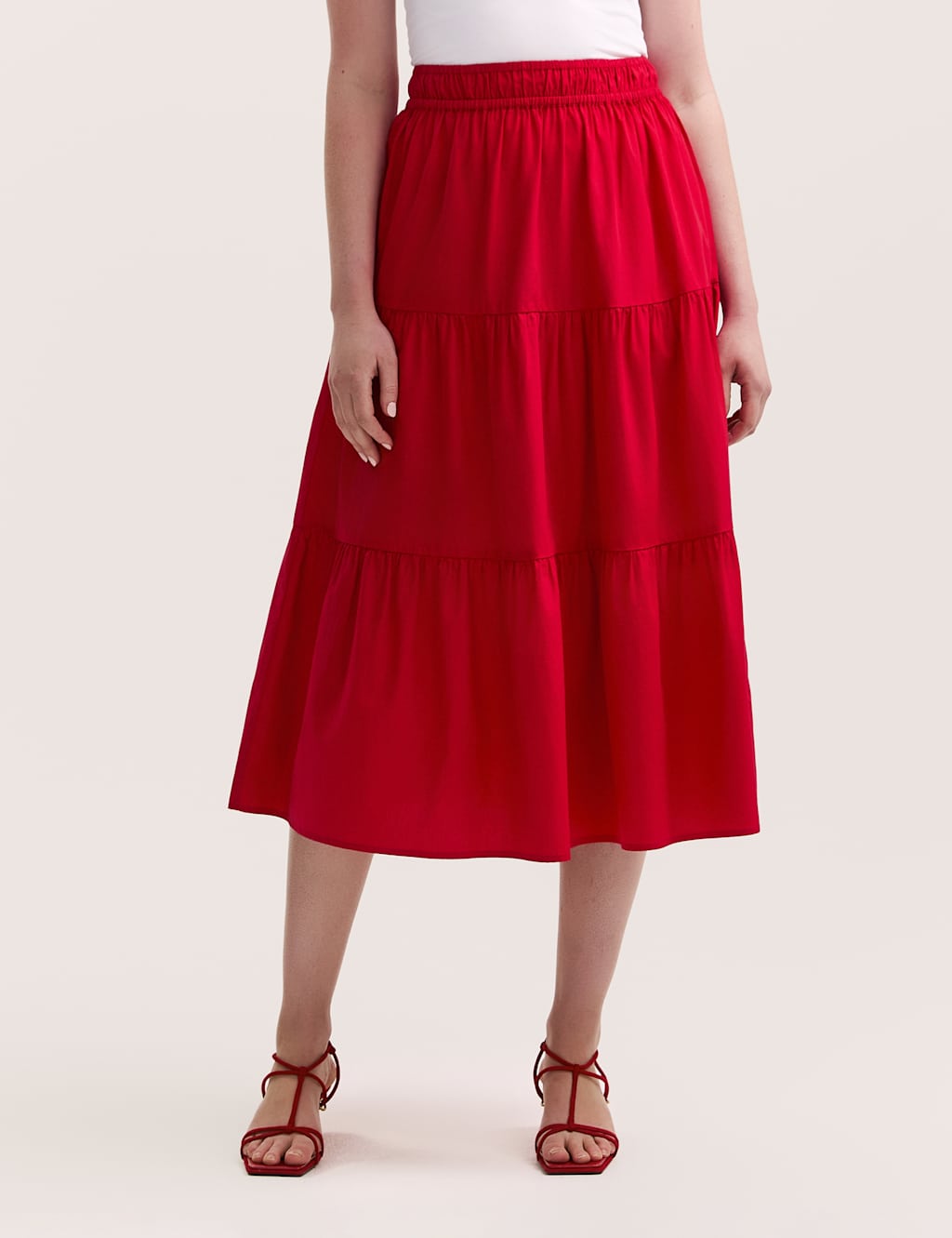 Finery London Women's Pure Cotton Midi Tiered Skirt - 20 - Available at M&S