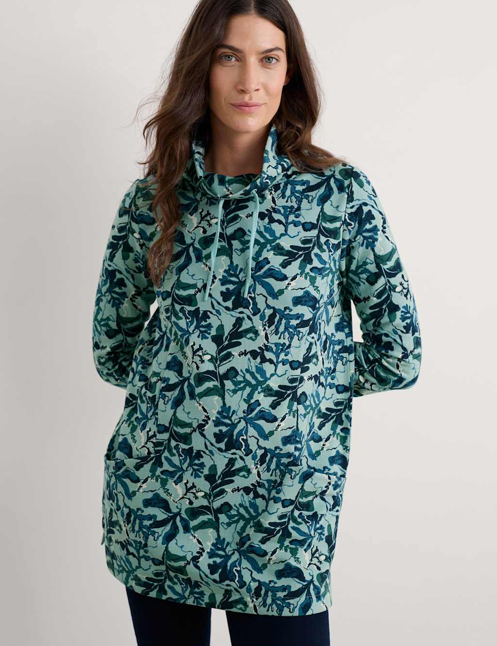 Seasalt Cornwall Cotton Rich Printed Tunic Blue Mix