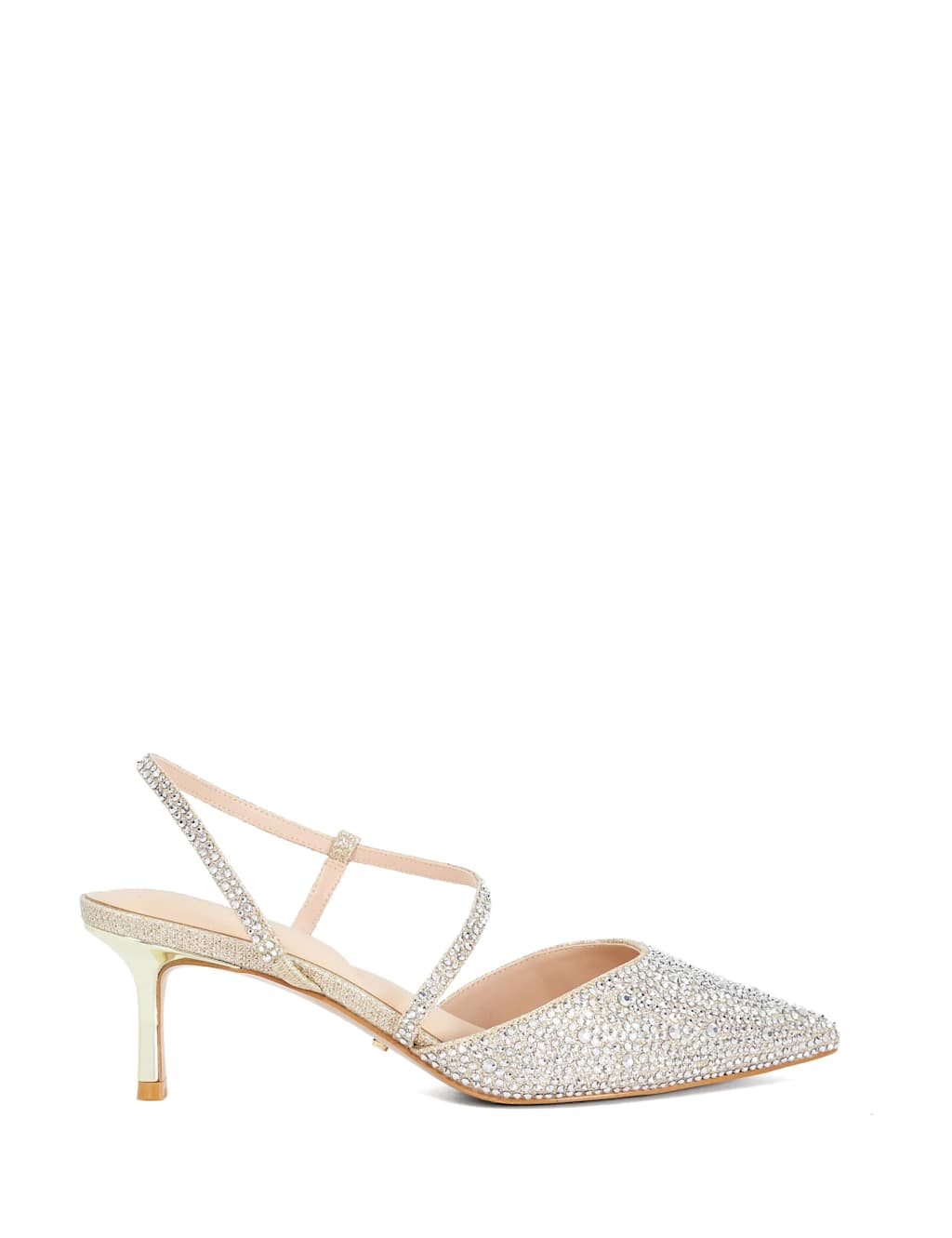 Dune London Women's Wide Fit Stiletto Heel Court Shoes - 7 - Gold - Available at M&S