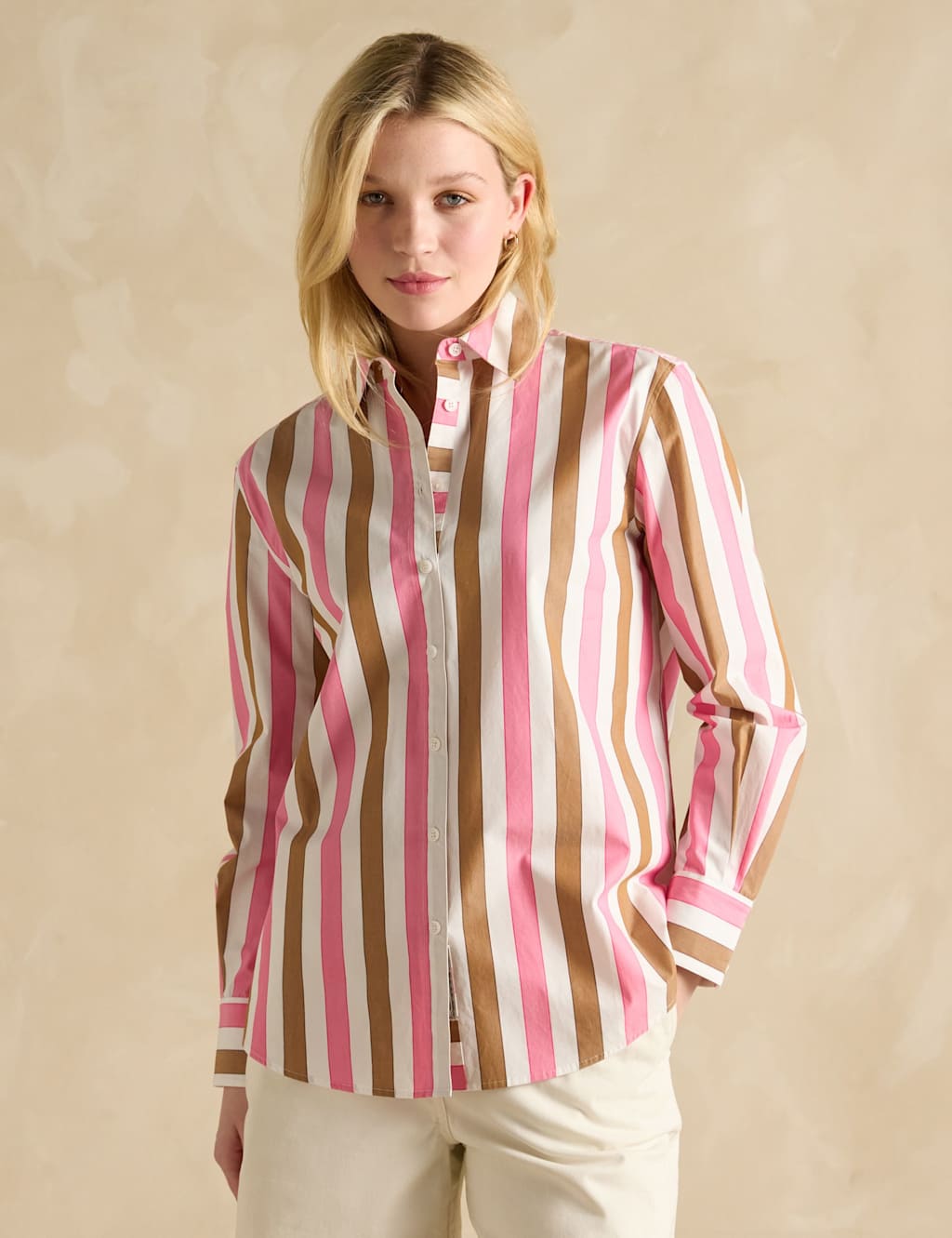 Pure Cotton Striped Collared Relaxed Shirt