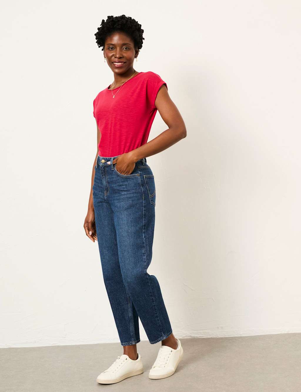 Fatface Women's Mid Rise Cigarette Ankle Grazer Jeans - 10 - Indigo - Available at M&S