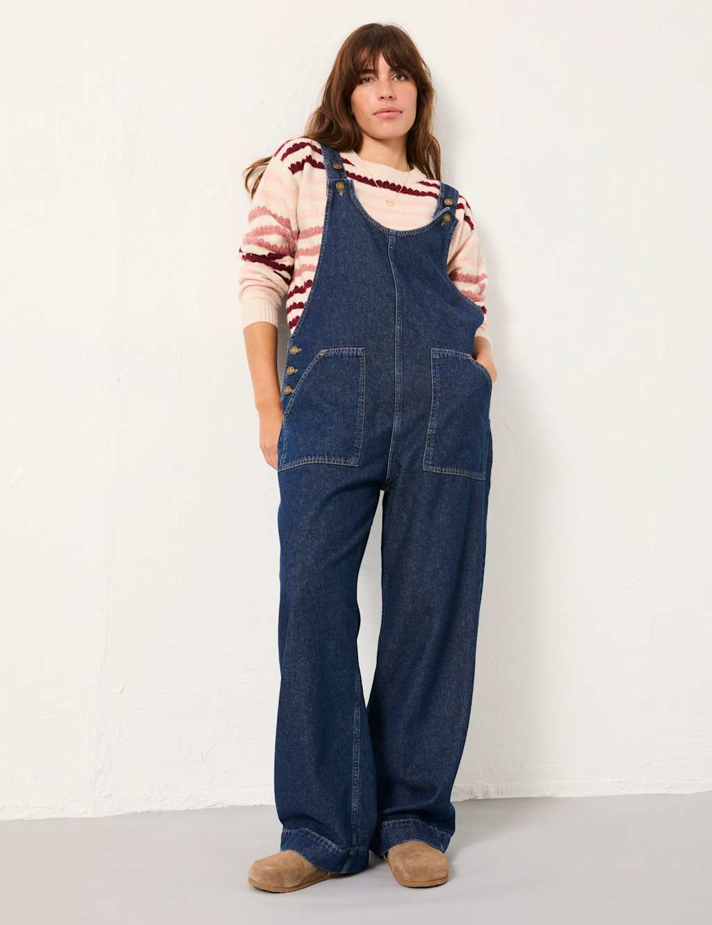 Fatface Women's Pure Cotton Dungarees - 12 - Blue Denim - Available at M&S