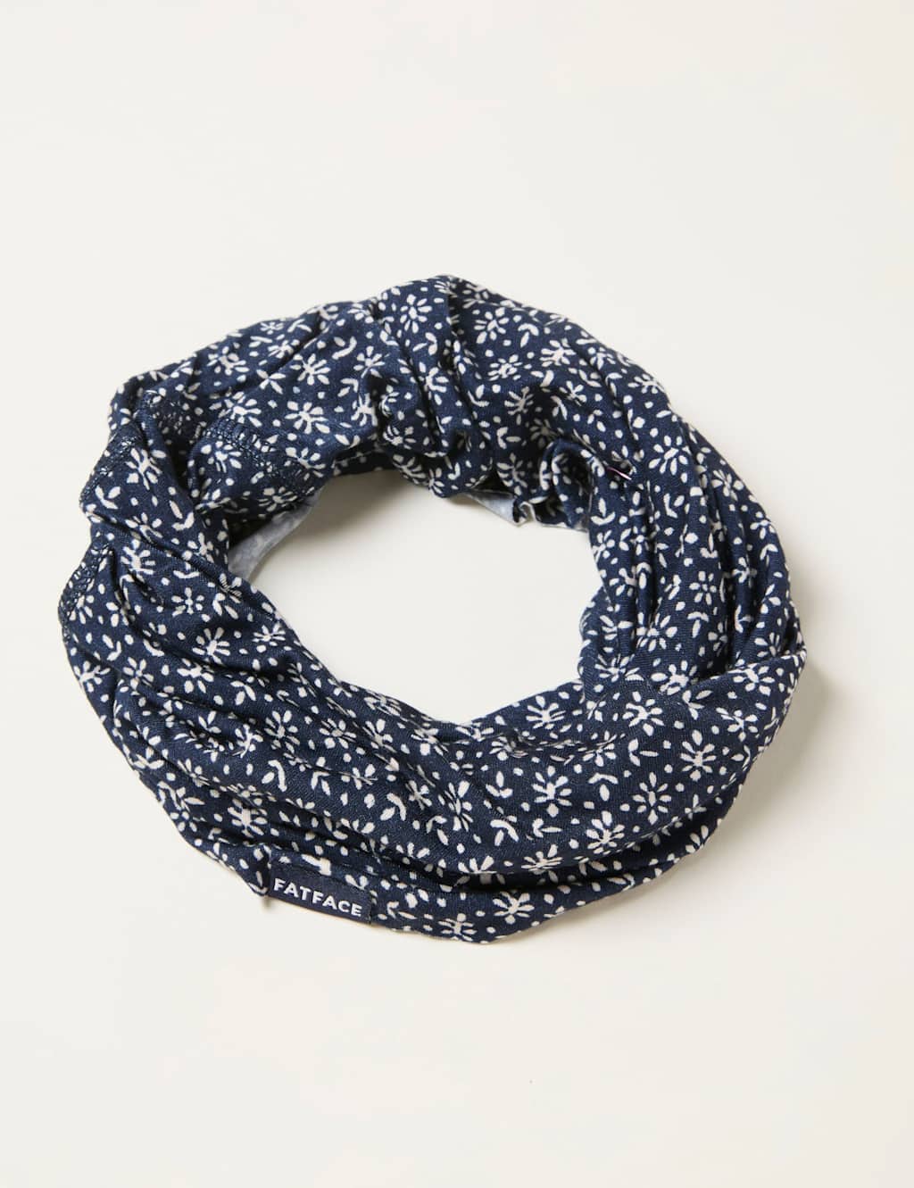 Fatface Women's Floral Fringed Snood - Navy Mix - Available at M&S