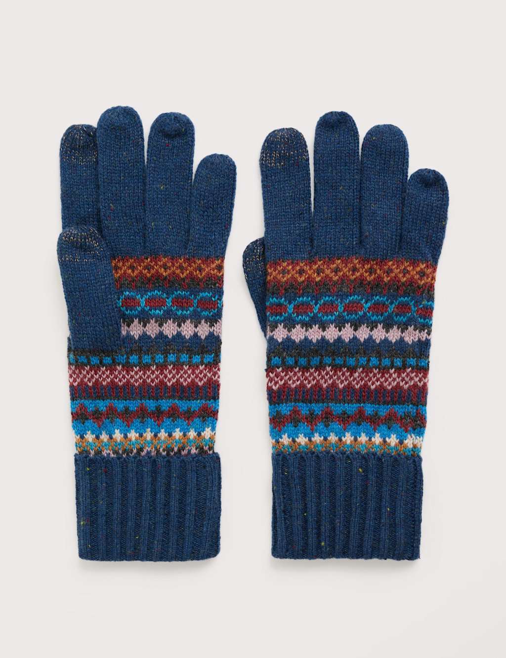 Seasalt Cornwall Jacquard Touchscreen Gloves with Wool Multi