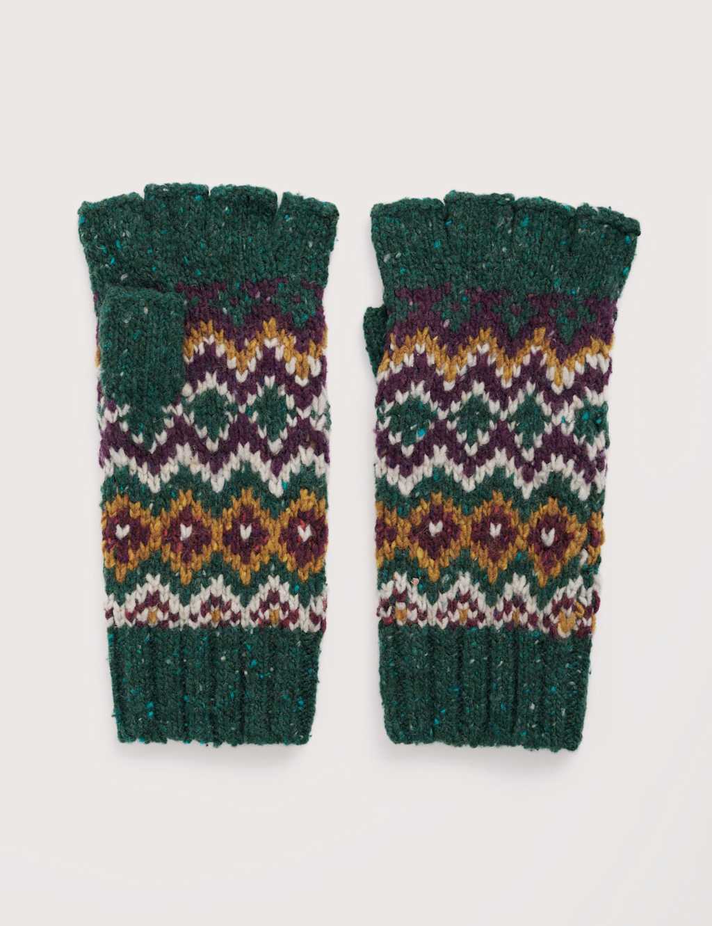 Seasalt Cornwall Wool Rich Patterned Mittens Multi