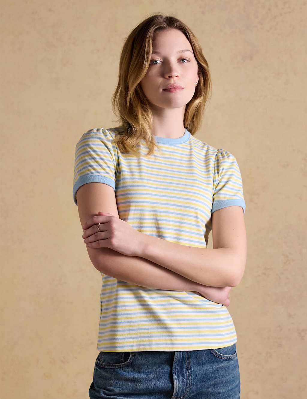 Joules Women's Pure Cotton Striped T-Shirt - 12 - Blue Mix - Available at M&S
