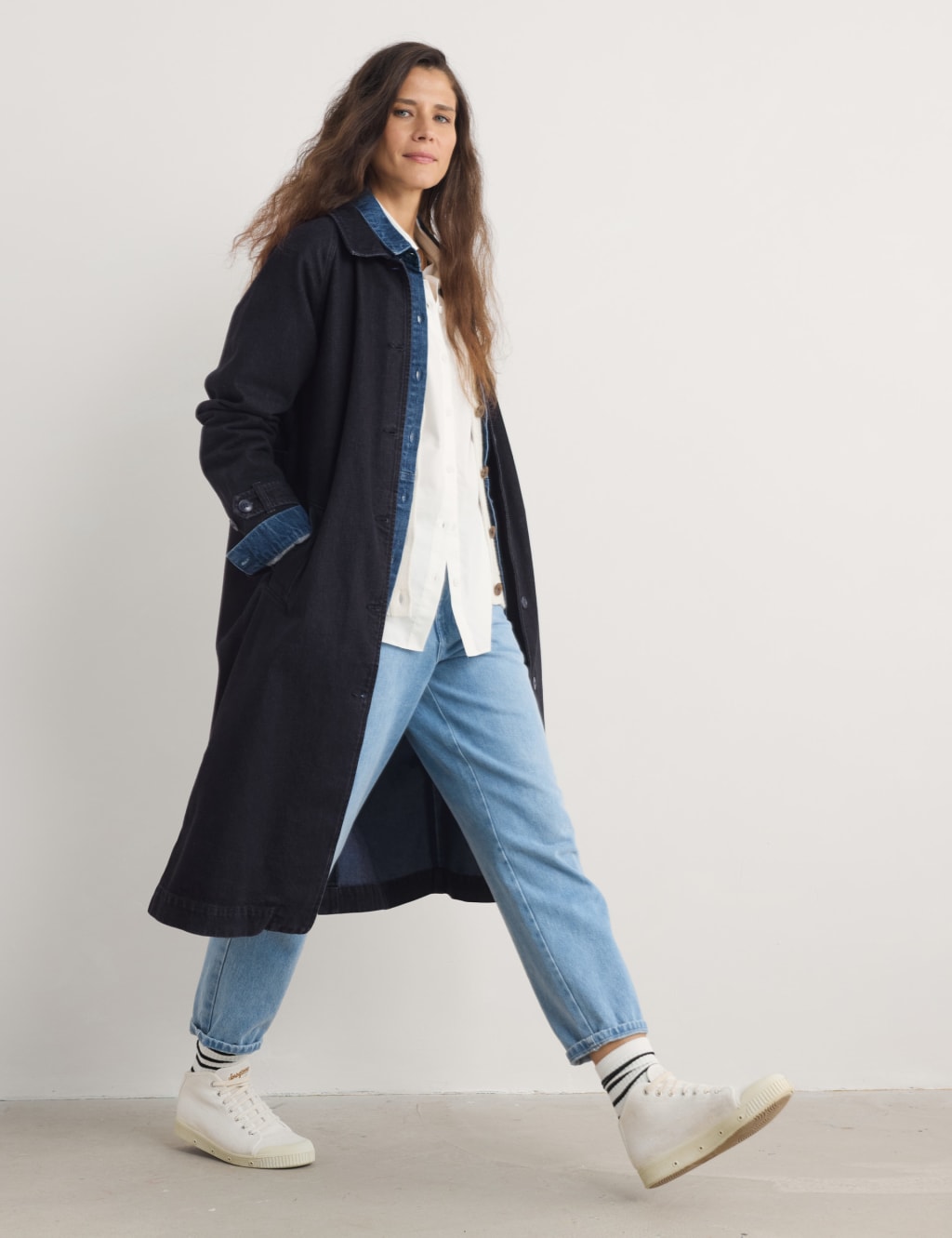 Pure Cotton Collared Longline Mac
