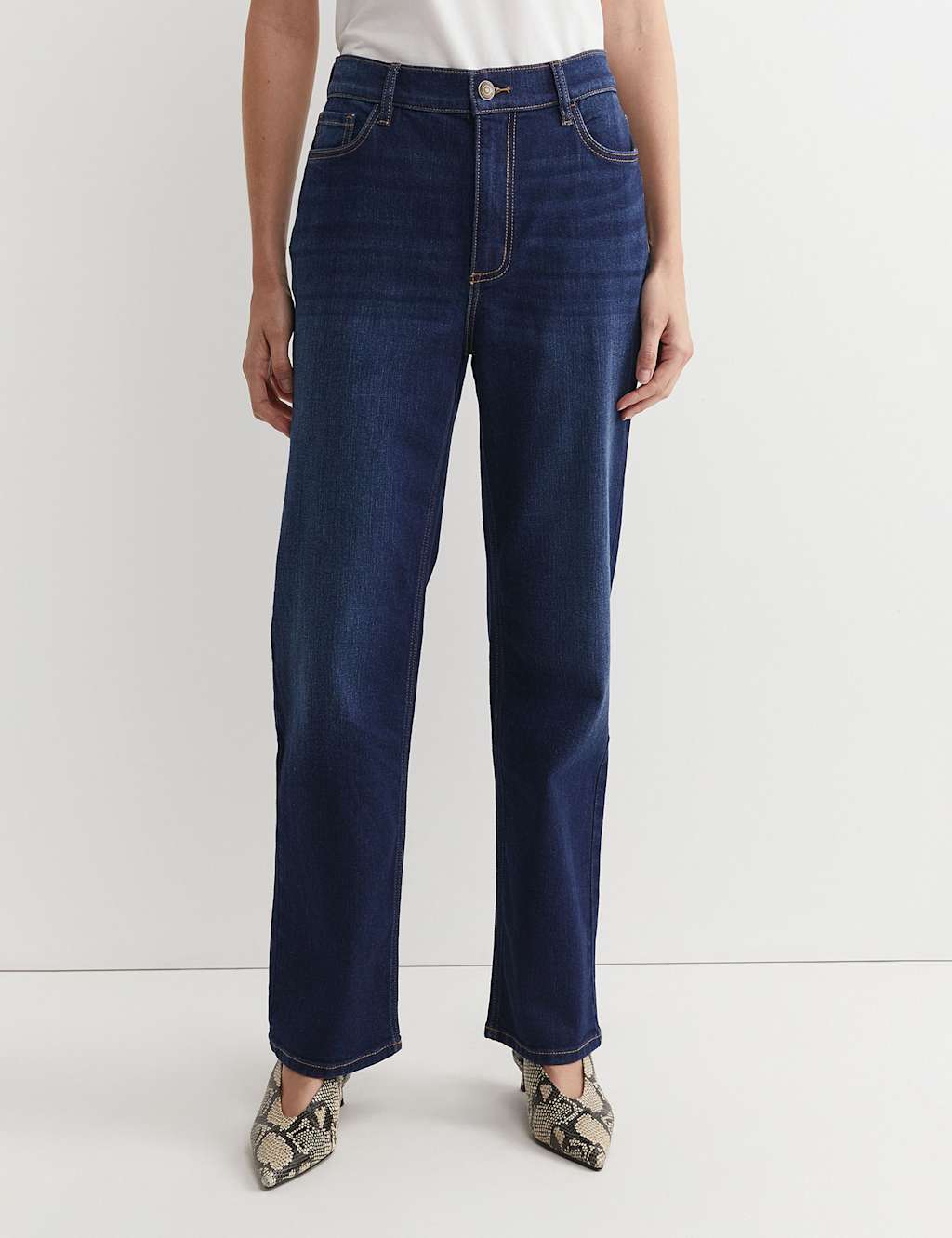 Sportscraft High Waisted Straight Leg Jeans Indigo