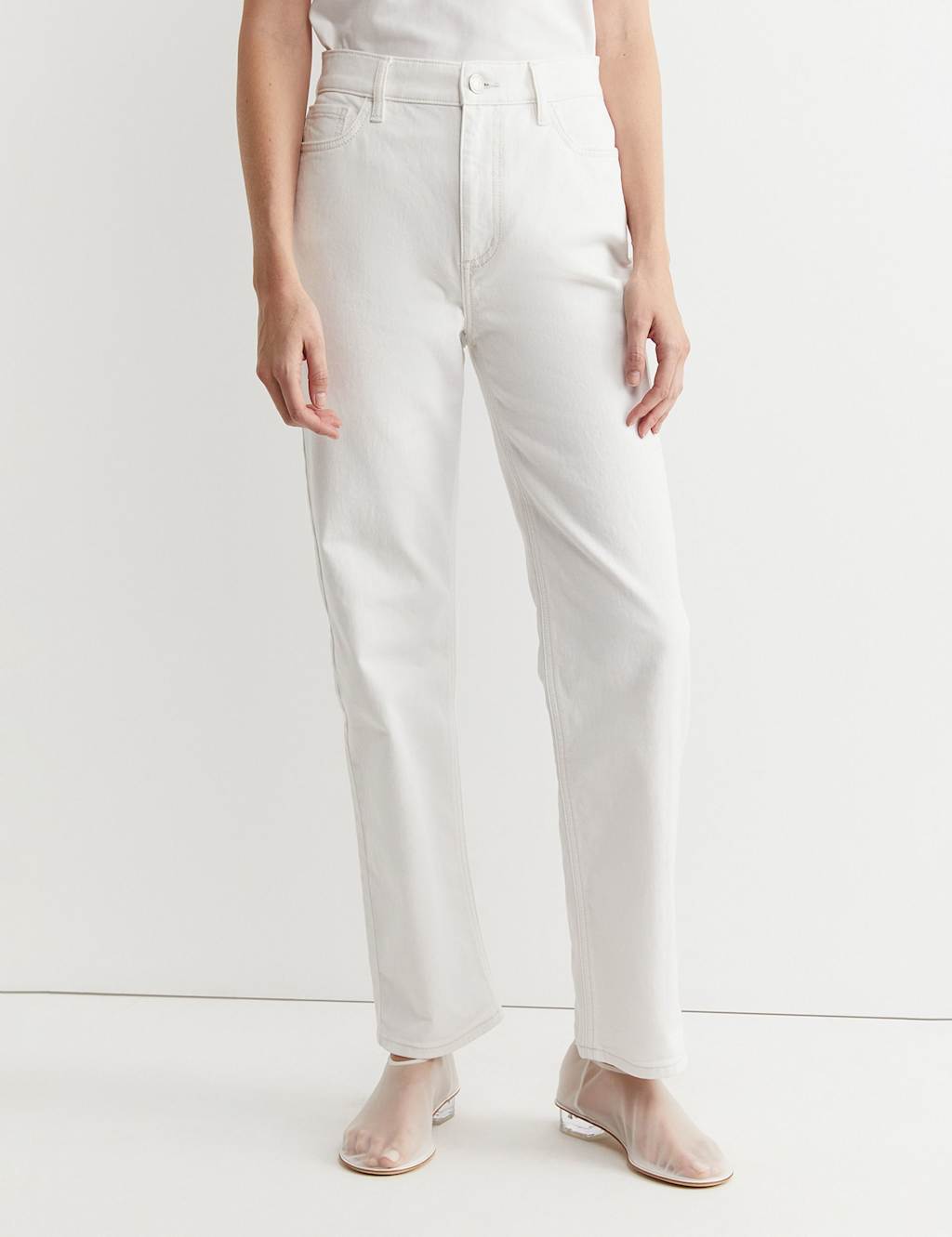 Sportscraft High Waisted Straight Leg Jeans White