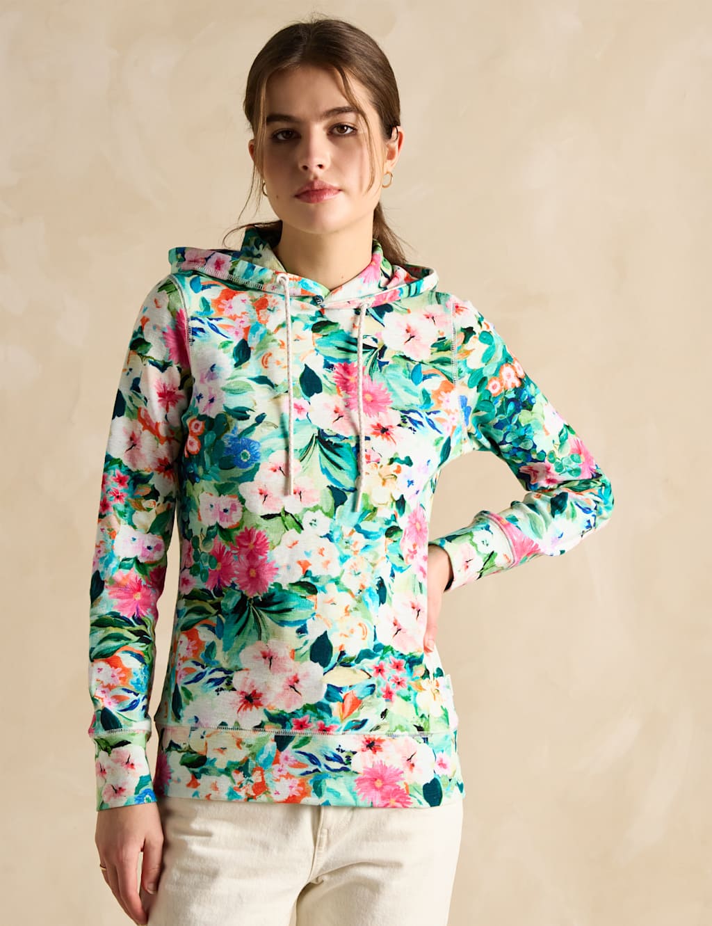 Cotton Rich Floral Hoodie